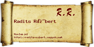 Radits Róbert névjegykártya