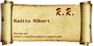 Radits Róbert névjegykártya